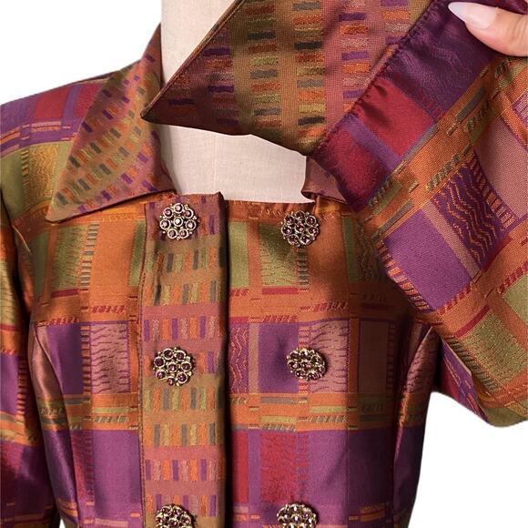 vintage rainbow with rhinestone button blazer - Picture 3 of 4